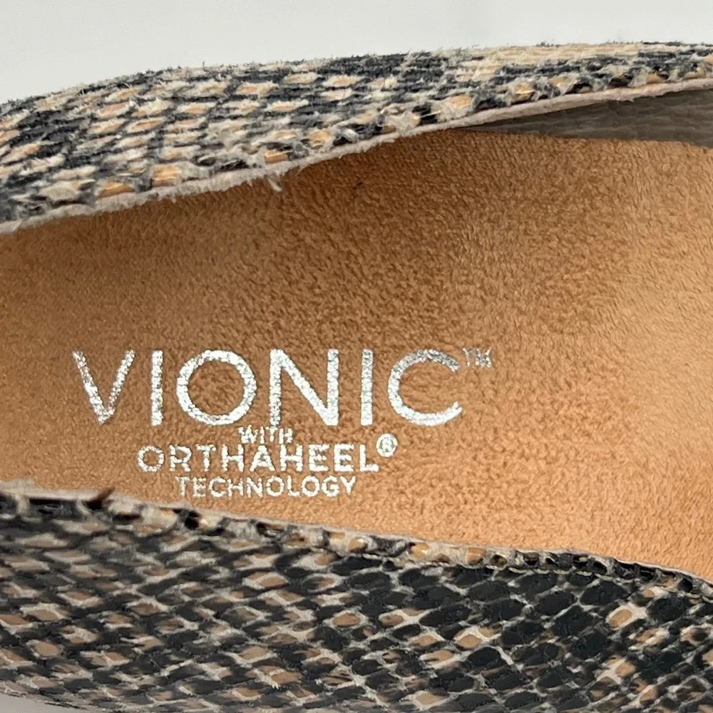 VIONIC Antonia Snake Print Leather Wedge Pump 10